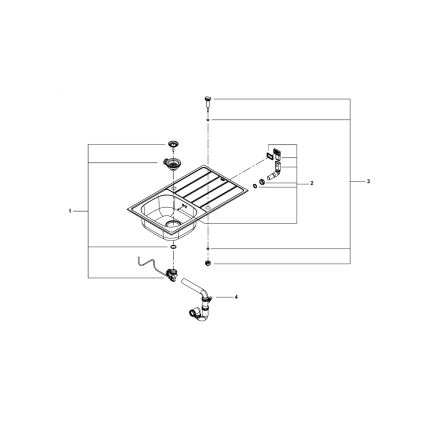 GROHE 31552SD1 - Lavello K200 860 x 500 mm in acciaio inox