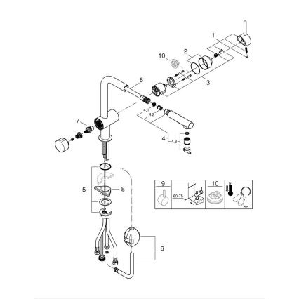 GROHE 31558GN0 - Miscelatore per lavello A, finitura oro