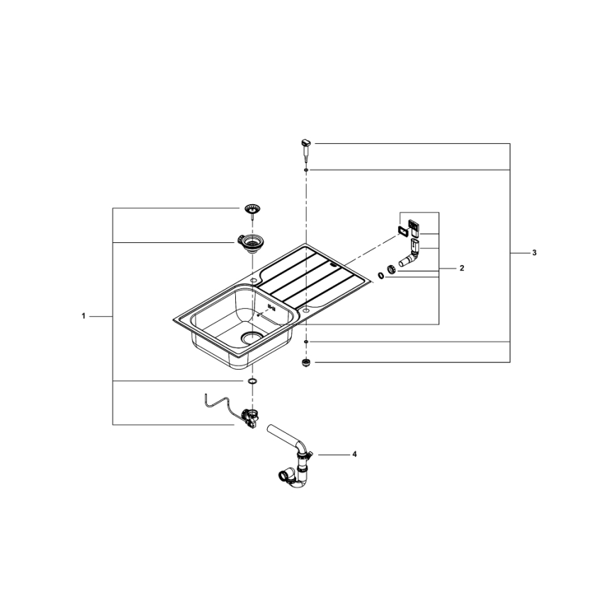 GROHE 31563SD1 - Lavello K500 1000 × 500 mm in acciaio inox