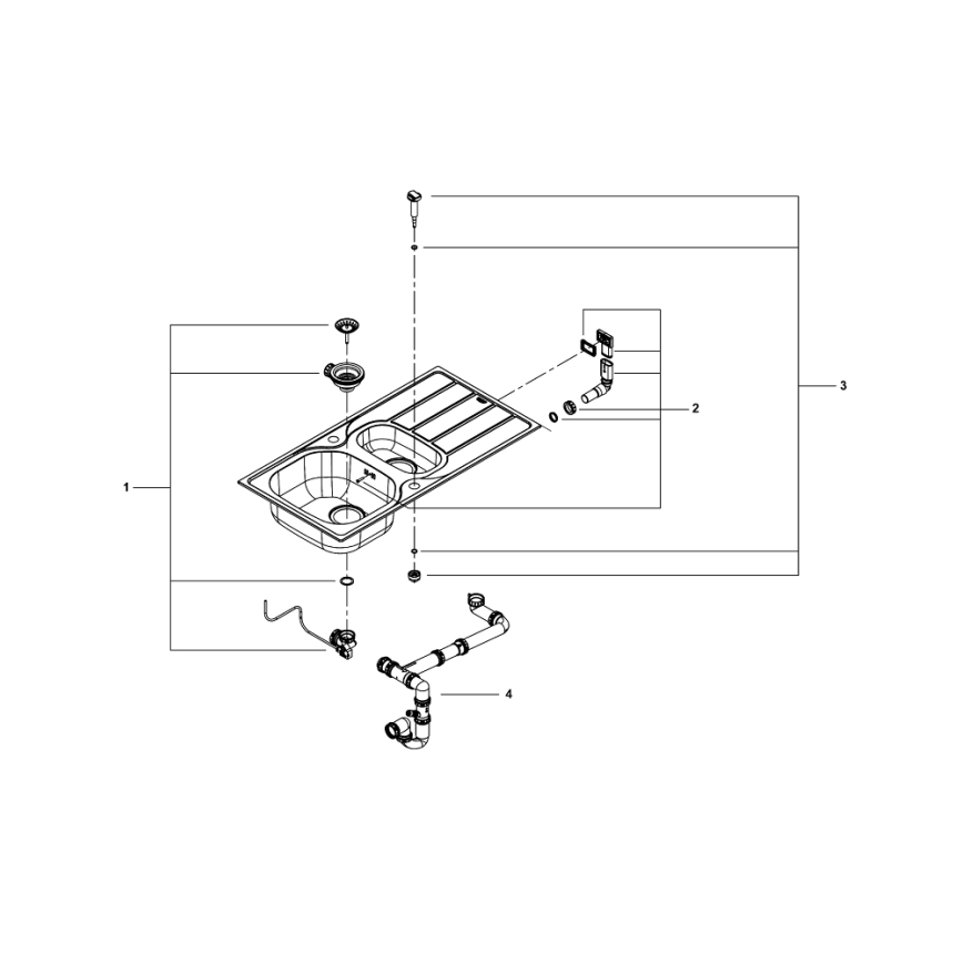 GROHE 31564SD1 - Lavello K200 965 × 500 mm in acciaio inox