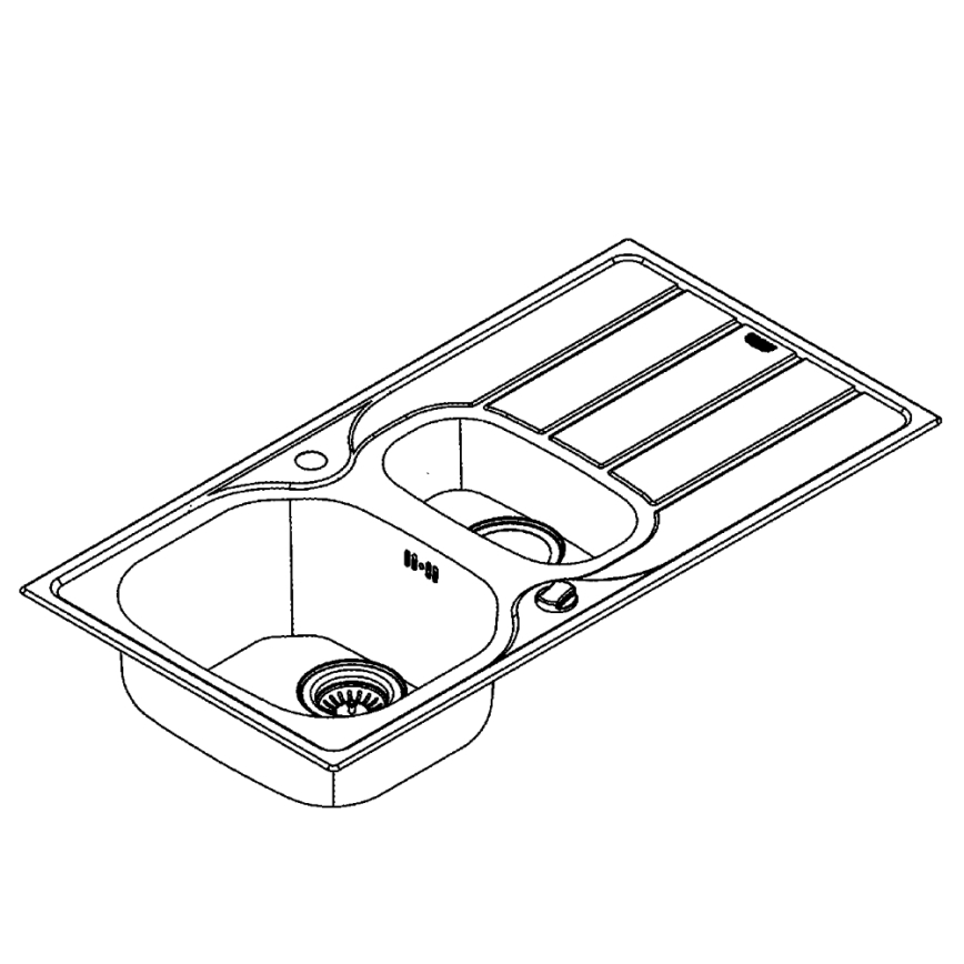 GROHE 31564SD1 - Lavello K200 965 × 500 mm in acciaio inox