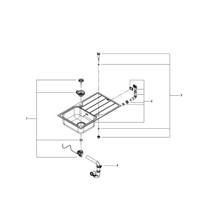 GROHE 31573SD1 - Set lavello da cucina K500 con piano di scolo e miscelatore A, 86×50 cm, acciaio inox