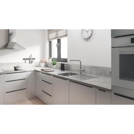 GROHE 31573SD1 - Set lavello da cucina K500 con piano di scolo e miscelatore A, 86×50 cm, acciaio inox