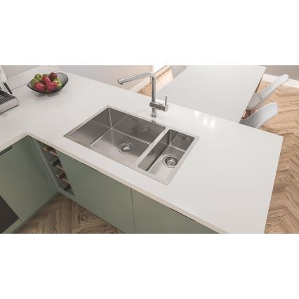 GROHE 31573SD1 - Set lavello da cucina K500 con piano di scolo e miscelatore A, 86×50 cm, acciaio inox