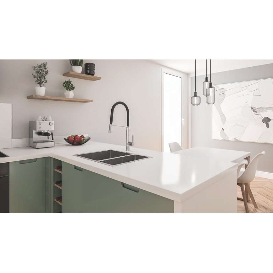 GROHE 31577SD1 - Lavello da cucina K700U 595 × 450 mm in acciaio inox