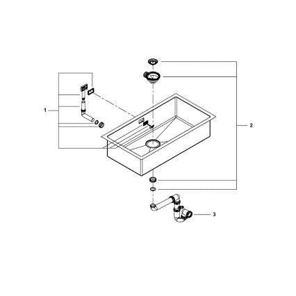 GROHE 31580SD1 - Lavello da cucina K700 864 × 464 mm in acciaio inossidabile