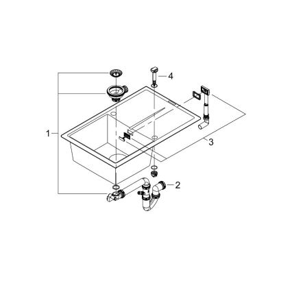 GROHE 31639AP0 - Lavello composito K400 780 × 500 mm nero