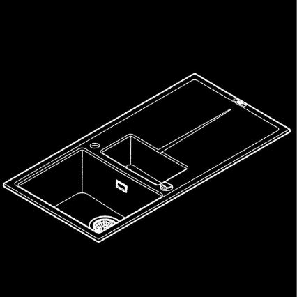 GROHE 31642AP0 - Lavello K400 1000 × 500 mm granito/nero