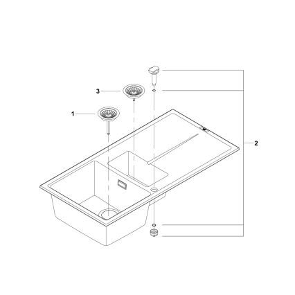 GROHE 31642AP0 - Lavello K400 1000 × 500 mm granito/nero