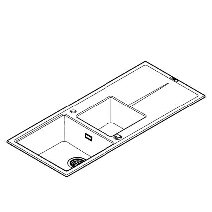 GROHE 31643AP0 - Lavello composito K400 1160 × 500 mm pietra/nero