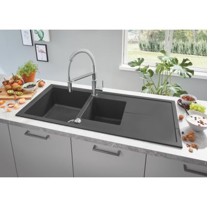 GROHE 31643AP0 - Lavello composito K400 1160 × 500 mm pietra/nero