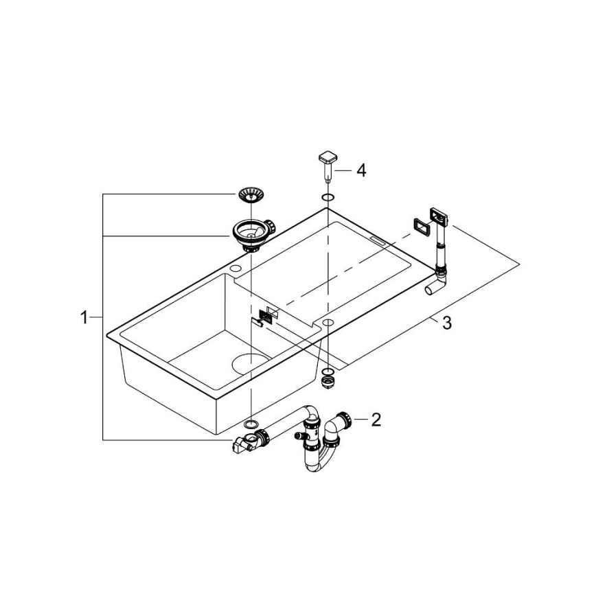 GROHE 31645AP0 - Lavello in composito K500 1000 × 500 mm nero