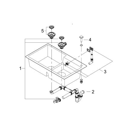 GROHE 31649AP0 - Lavello in composito K500 860 × 500 mm nero
