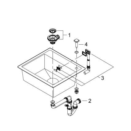 GROHE 31651AP0 - Lavello composito K700 560 × 510 mm nero