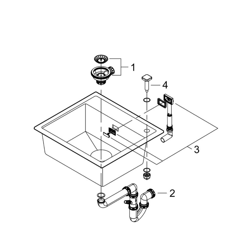 GROHE 31651AP0 - Lavello composito K700 560 × 510 mm nero