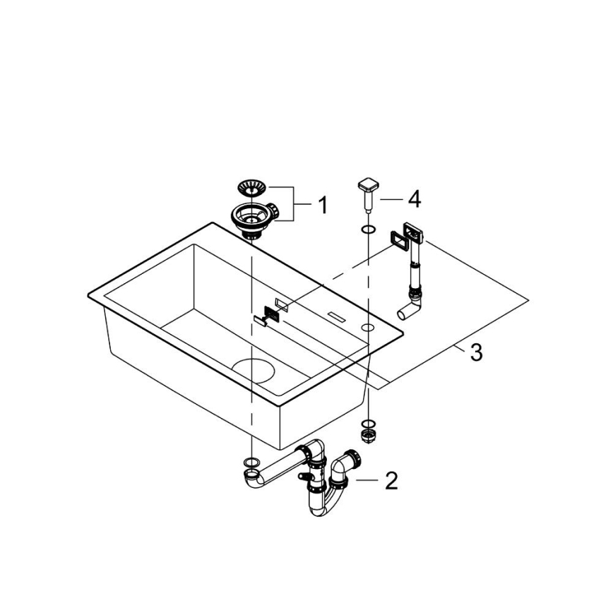 GROHE 31652AP0 - Lavello composito K700 780 × 510 mm nero