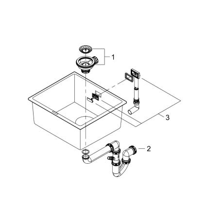 GROHE 31653AP0 - Lavello in composito K700U 457 × 406 mm nero