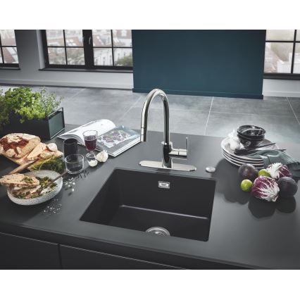 GROHE 31654AP0 - Lavello K700U 533 × 457 mm granito nero/nero