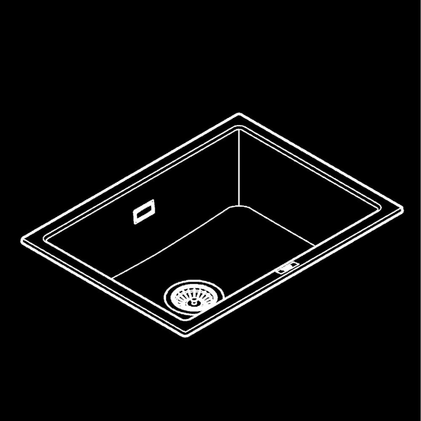 GROHE 31655AP0 - Lavello K700U 610 × 460 mm pietra nera/nero