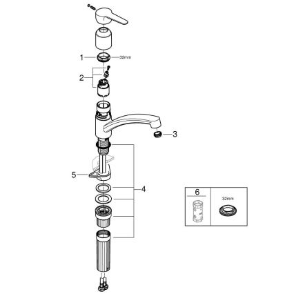 GROHE 31685000 - Miscelatore per lavello STARTECO cromo lucido