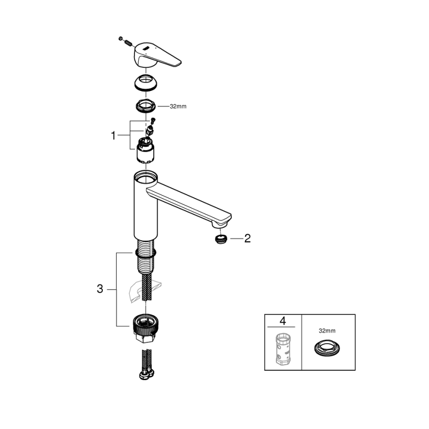 GROHE 31693000 - Miscelatore da cucina BAUEDGE 193 mm, cromo lucido