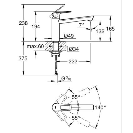 GROHE 31706000 - Miscelatore per lavello BAULOOP, cromo lucido