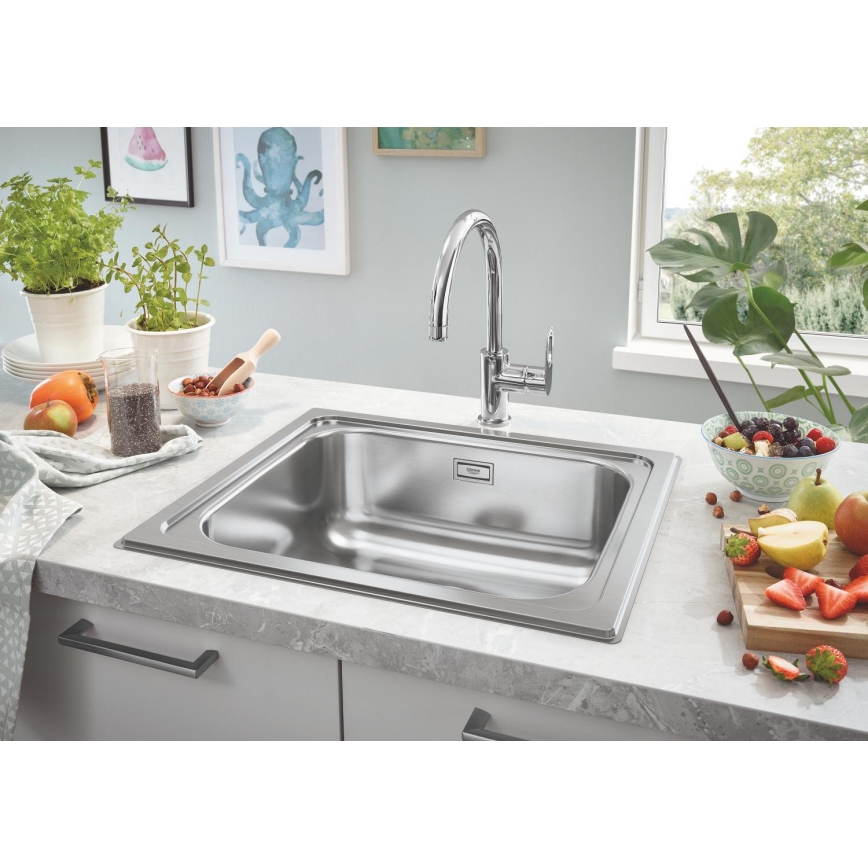 GROHE 31719SD0 - Lavello da cucina K200 533 × 457 mm in acciaio inox