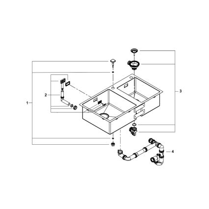 GROHE 31855SD0 - Lavello da cucina K700 860 × 500 mm in acciaio inox
