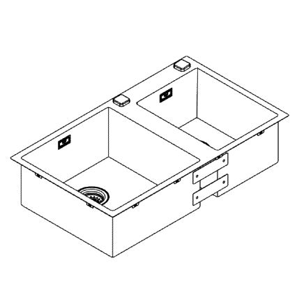 GROHE 31855SD0 - Lavello da cucina K700 860 × 500 mm in acciaio inox