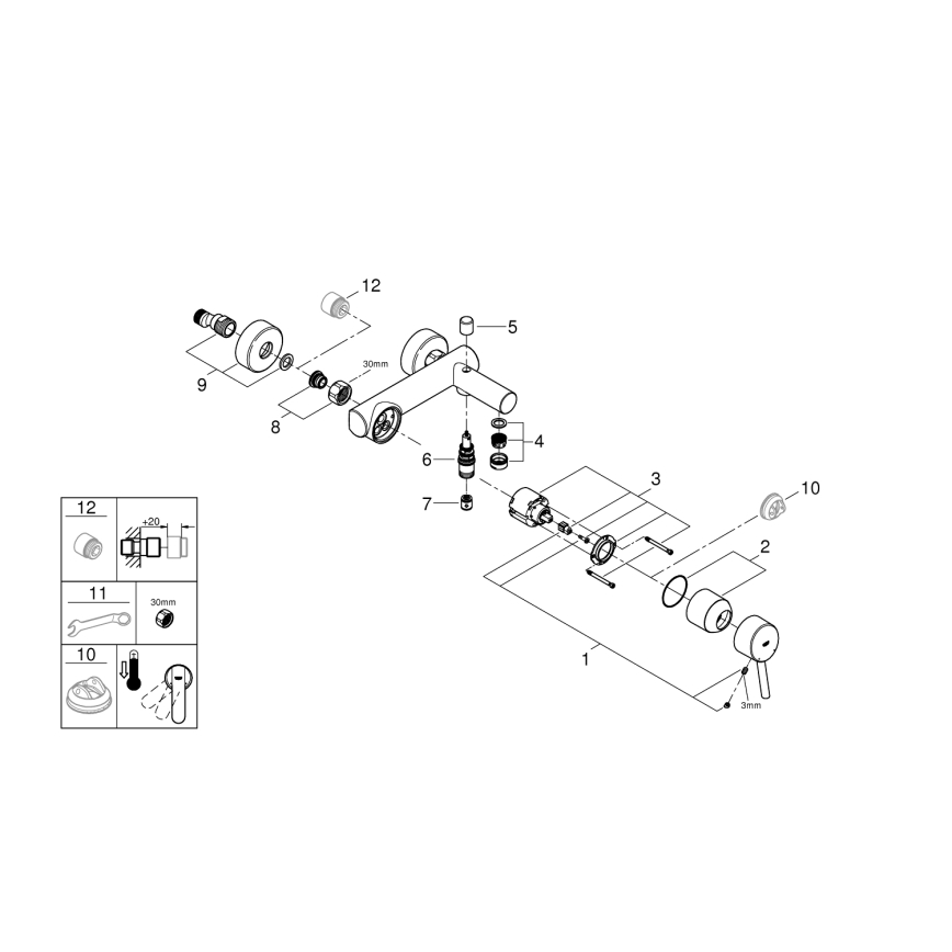 GROHE 32211001 - Miscelatore per vasca CONCETTO DN 15 cromo lucido