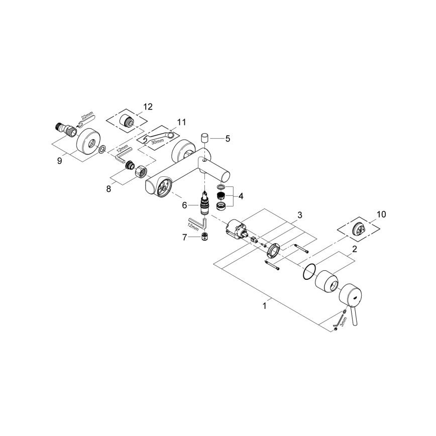 GROHE 32211001 - Miscelatore per vasca CONCETTO DN 15 cromo lucido