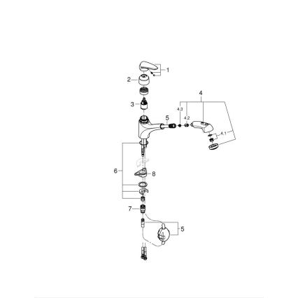 GROHE 32257001 - Miscelatore per lavello EURODISC cromo lucido