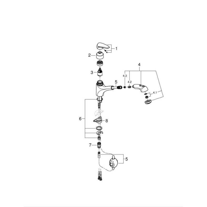 GROHE 32257001 - Miscelatore per lavello EURODISC cromo lucido