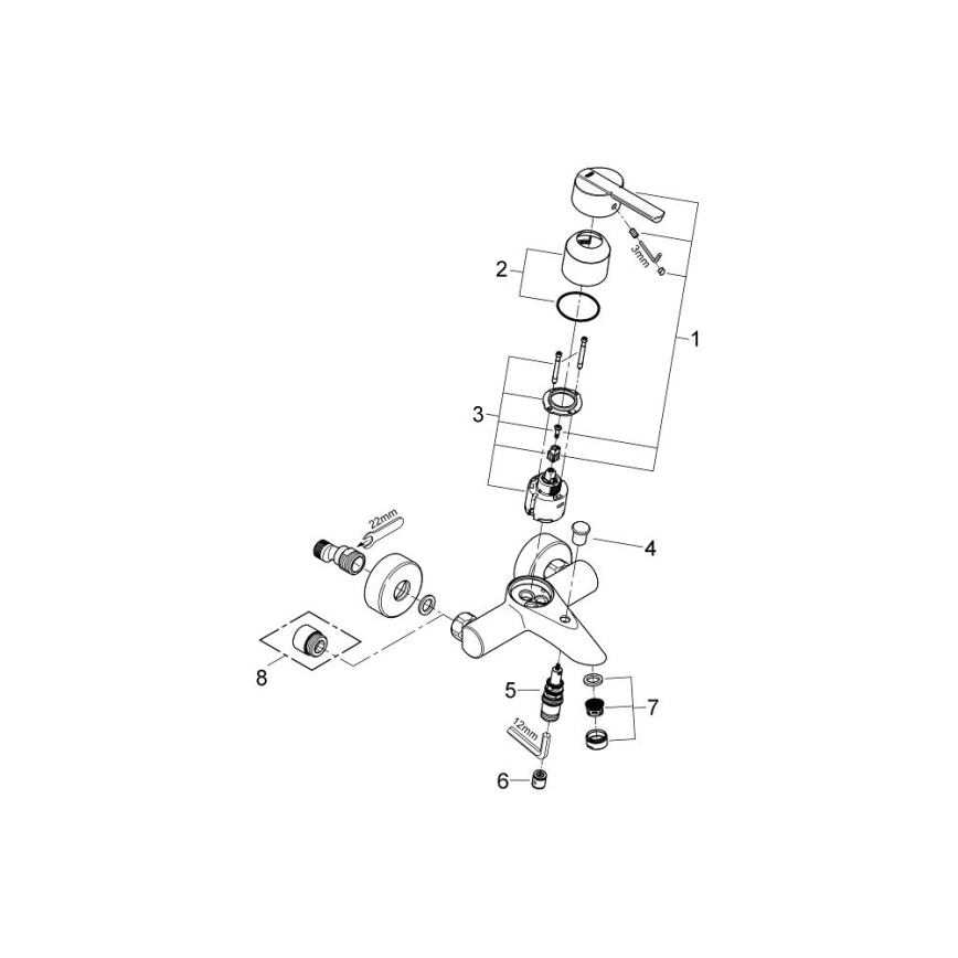 GROHE 32269000 - Miscelatore per vasca FEEL DN 15 cromo lucido