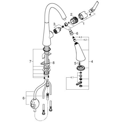 GROHE 32294DC2 - Miscelatore da cucina ZEDRA in acciaio inox