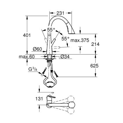 GROHE 32294DC2 - Miscelatore da cucina ZEDRA in acciaio inox