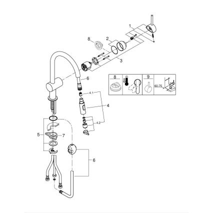 GROHE 32321002 - Miscelatore per lavello A, finitura cromo lucido