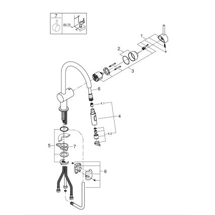 GROHE 32321002 - Miscelatore per lavello A, finitura cromo lucido