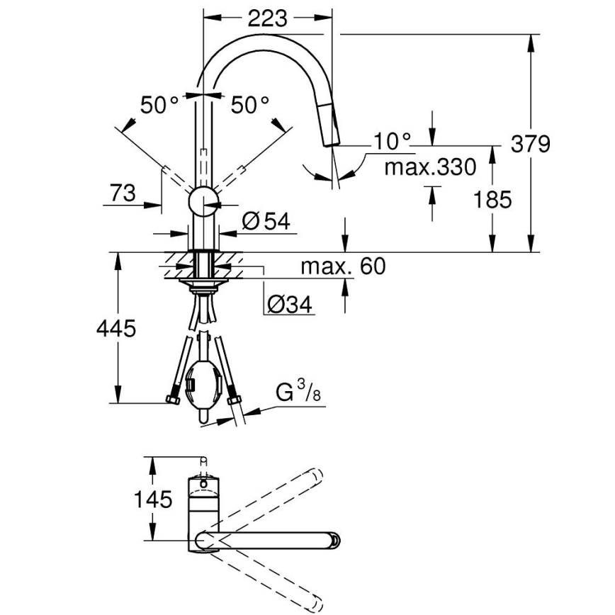 GROHE 32321DL2 - Miscelatore per lavello A ramato
