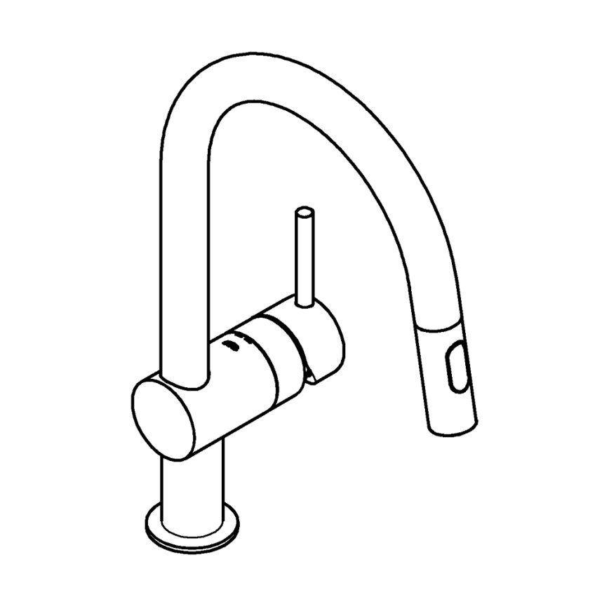 GROHE 32321GN2 - Miscelatore per lavello EUROCUBE, finitura oro