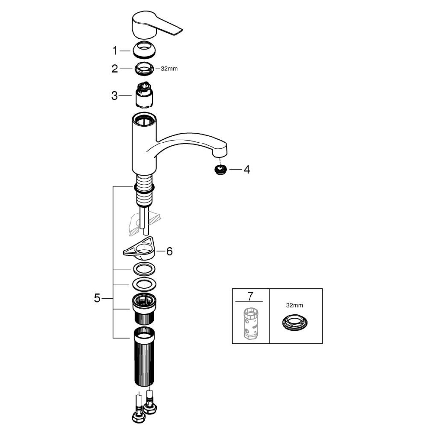 GROHE 324412432 - Miscelatore per lavello START 184 mm nero