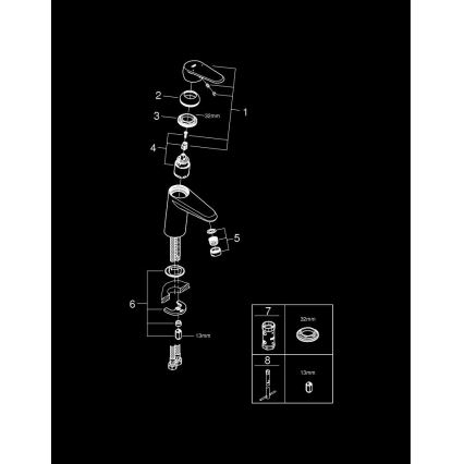 GROHE 3246920E - Miscelatore per lavabo EURODISC COSMOPOLITAN dimensione S cromo