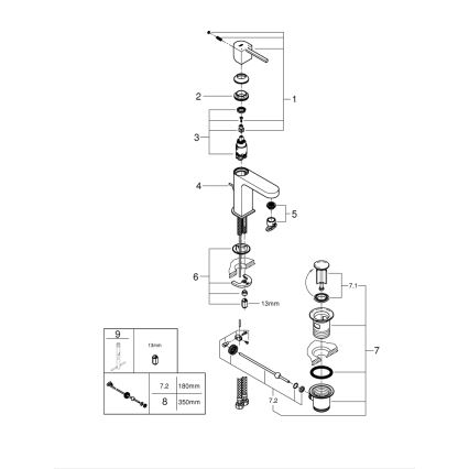 GROHE 32612003 - Miscelatore per lavabo PLUS, taglia S, cromo lucido