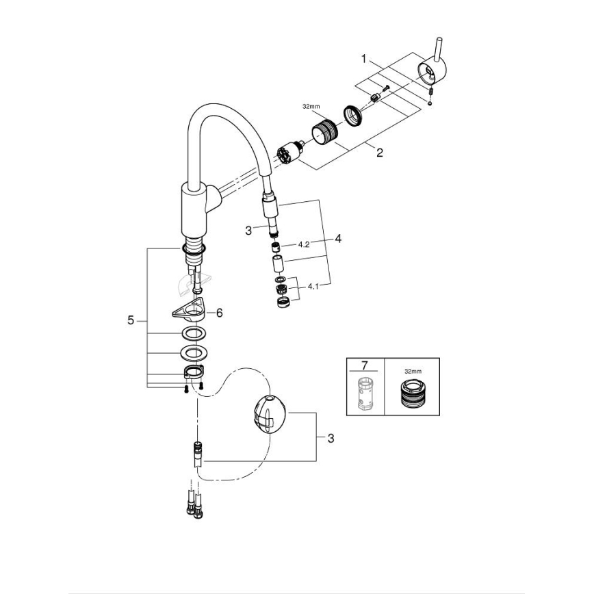 GROHE 32663003 - Miscelatore da cucina CONCETTO 360 mm, cromo lucido