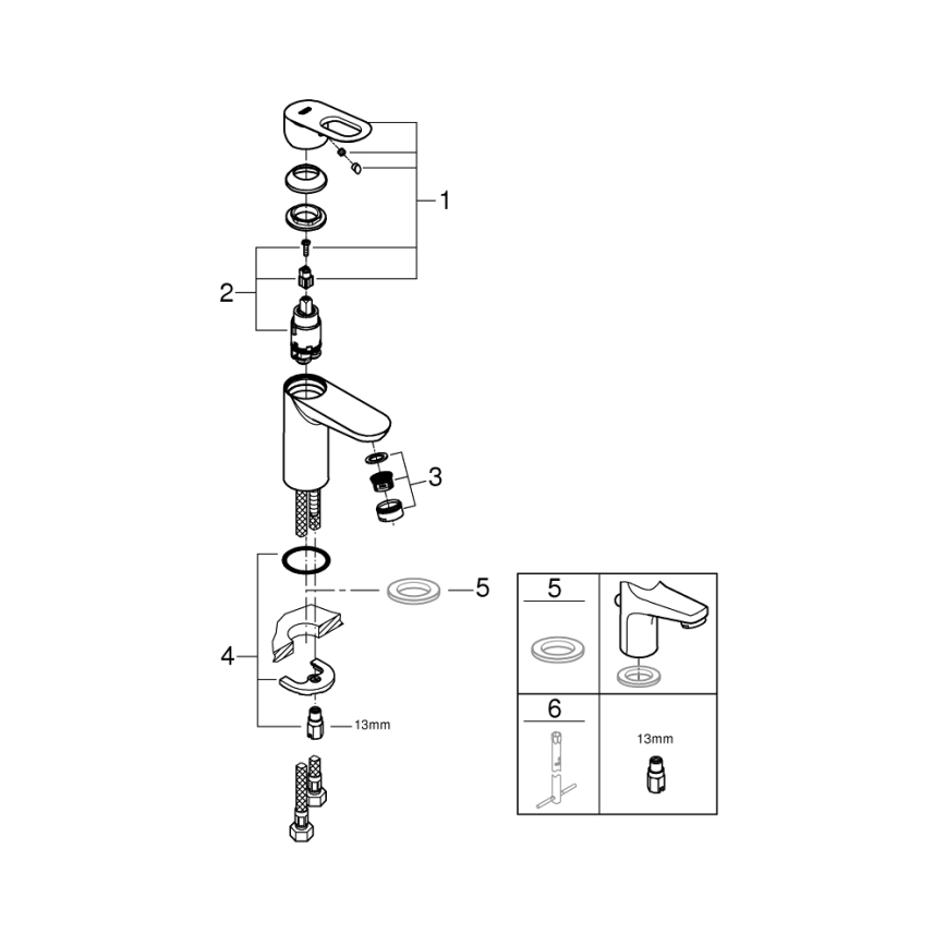 GROHE 32854000 - Miscelatore per lavabo BAULOOP, cromo lucido