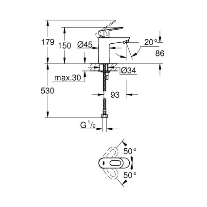 GROHE 32854000 - Miscelatore per lavabo BAULOOP, cromo lucido