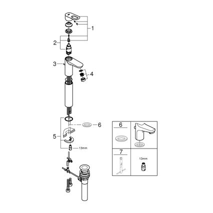 GROHE 32856000 - Miscelatore per lavabo BAULOOP 12” finitura cromo lucido