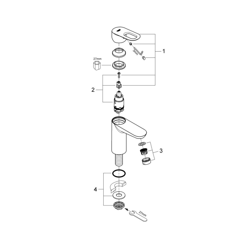 GROHE 32857000 - Miscelatore monocomando BAULOOP DN 15 cromato lucido