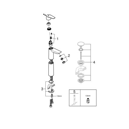 GROHE 32860001 - Miscelatore per lavabo BAUEDGE 304 mm cromo lucido