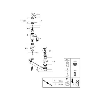 GROHE 32883000 - Miscelatore per lavabo GET, taglia S, cromo lucido